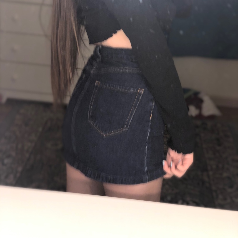 mini button up denim skirt ☆